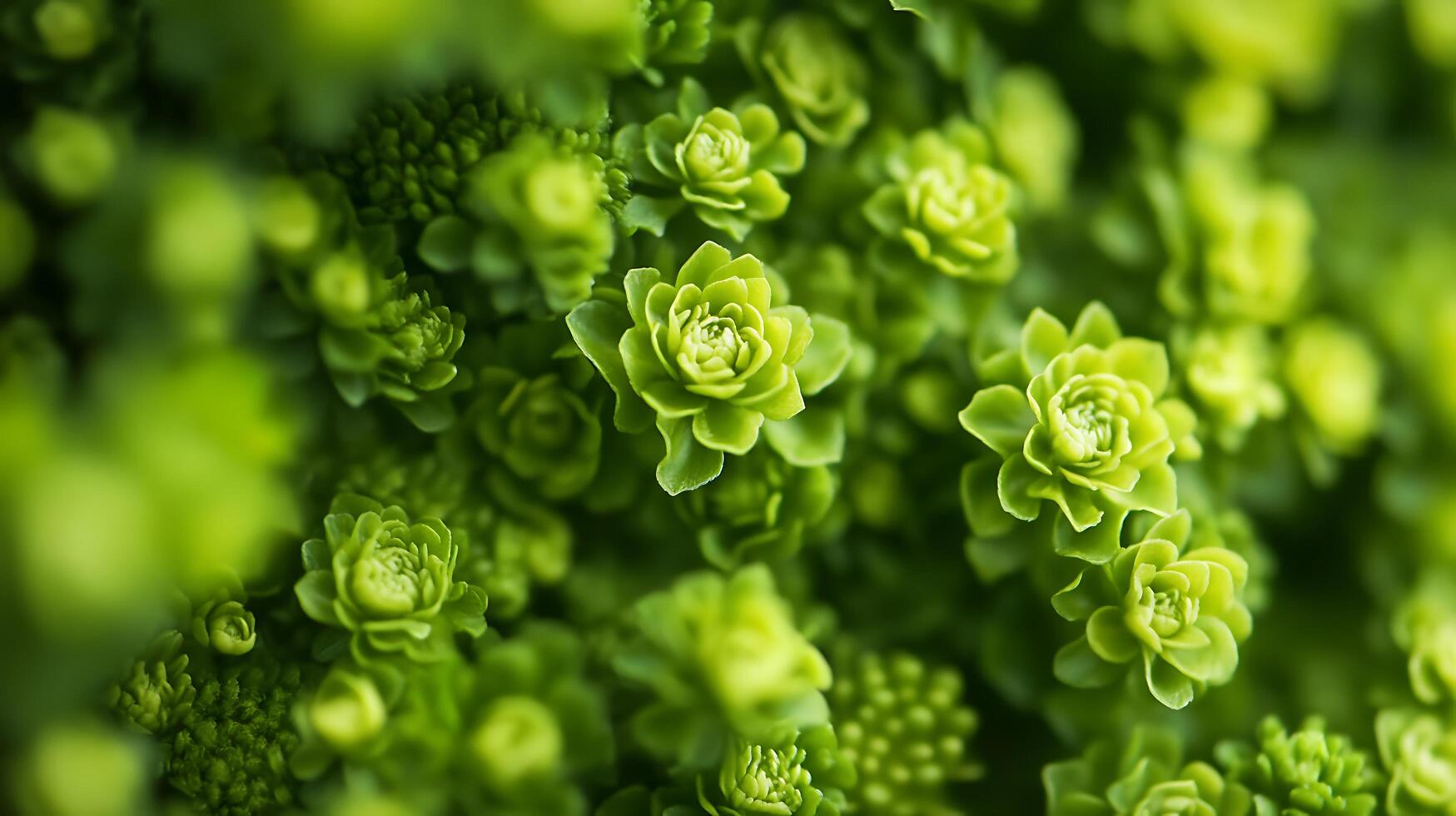 A tightly-packed cluster of bright green succulents creates a lush, textured surface, inviting a closer look at nature's intricate details. photo