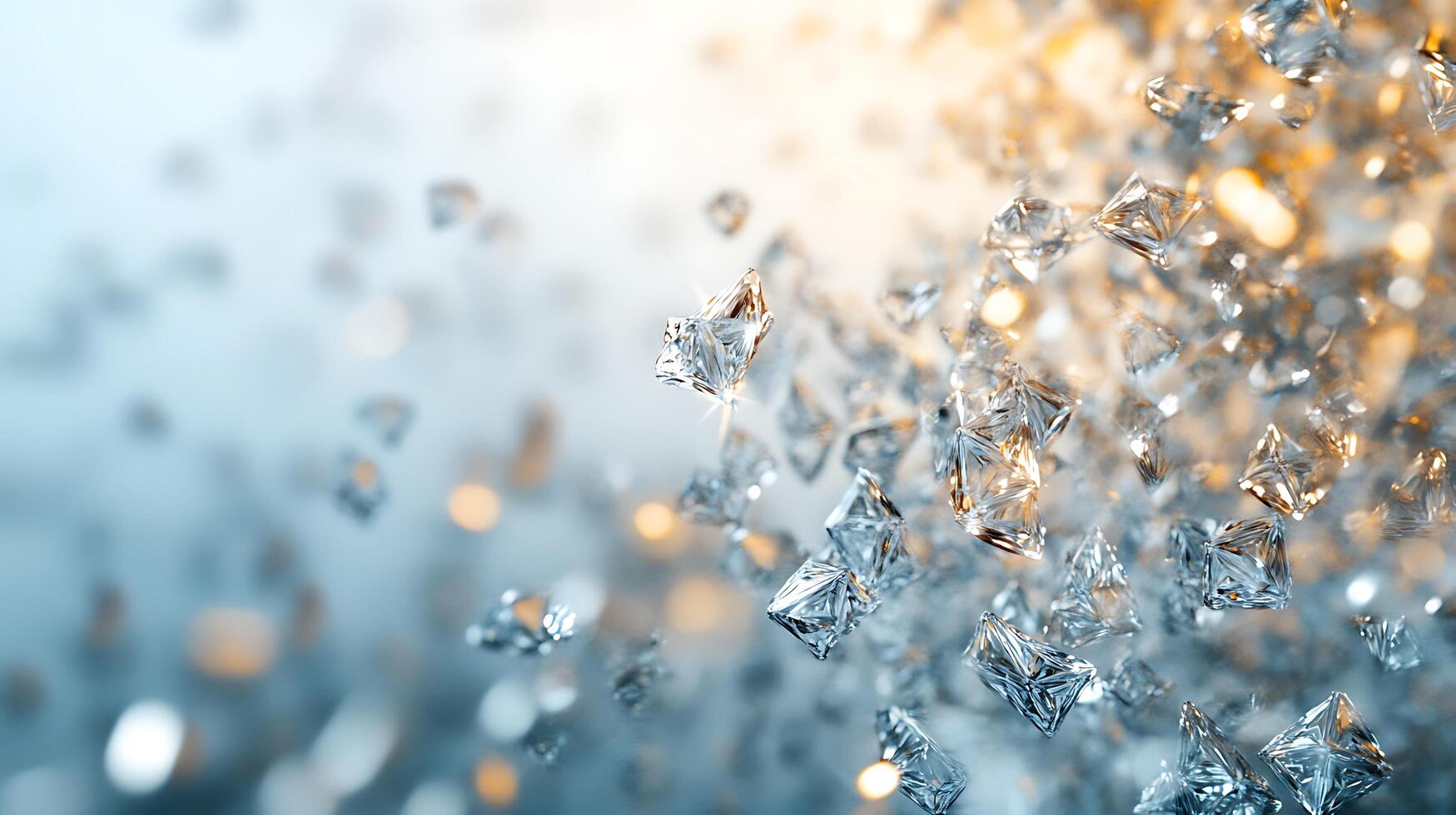 Glistening gems catch the light. Translucent forms create a mesmerizing display of sparkle and shine against a soft, airy backdrop. photo