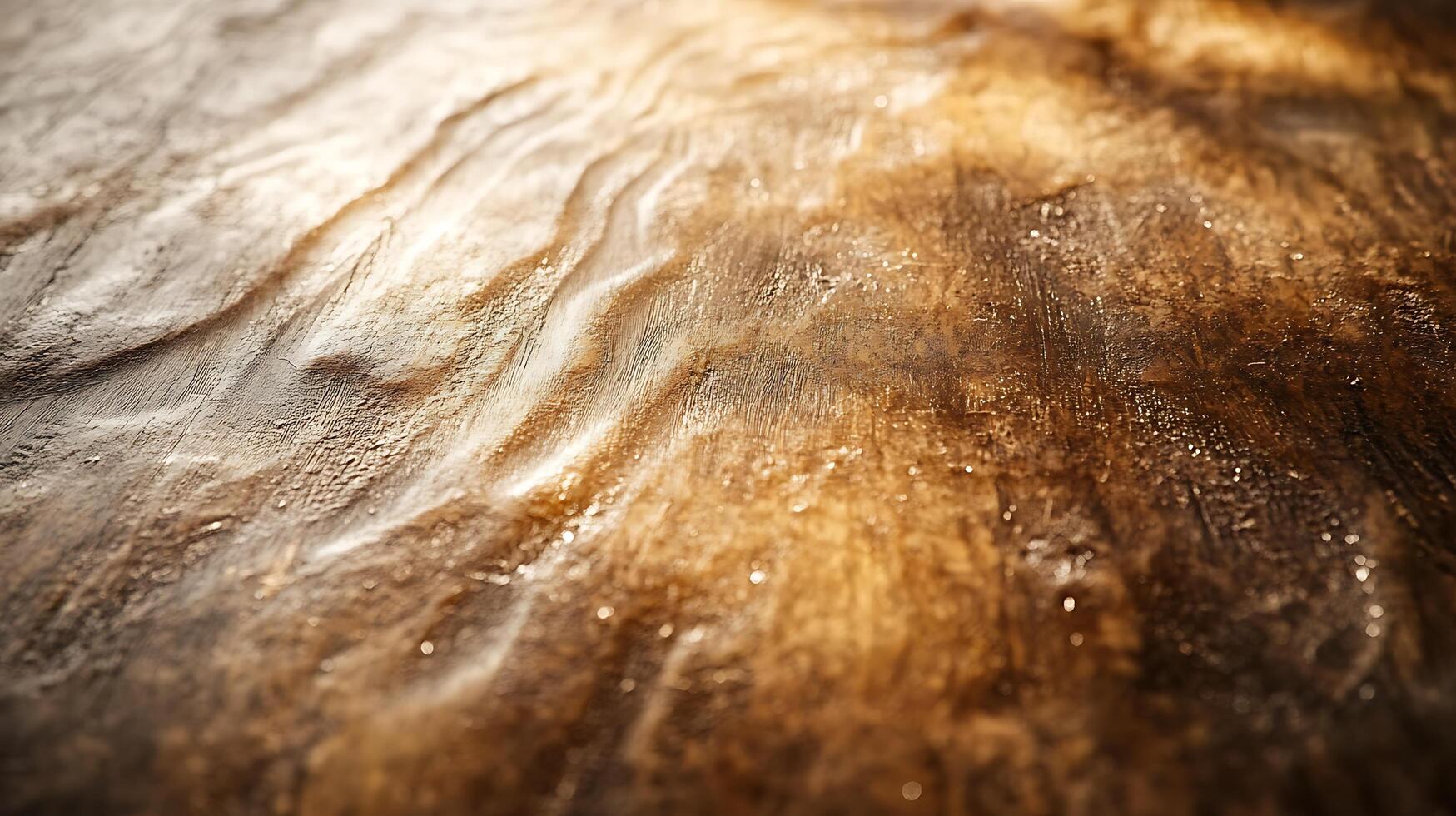 Abstract texture with flowing, organic shapes and sparkling droplets. The warm color palette adds depth and visual interest. photo