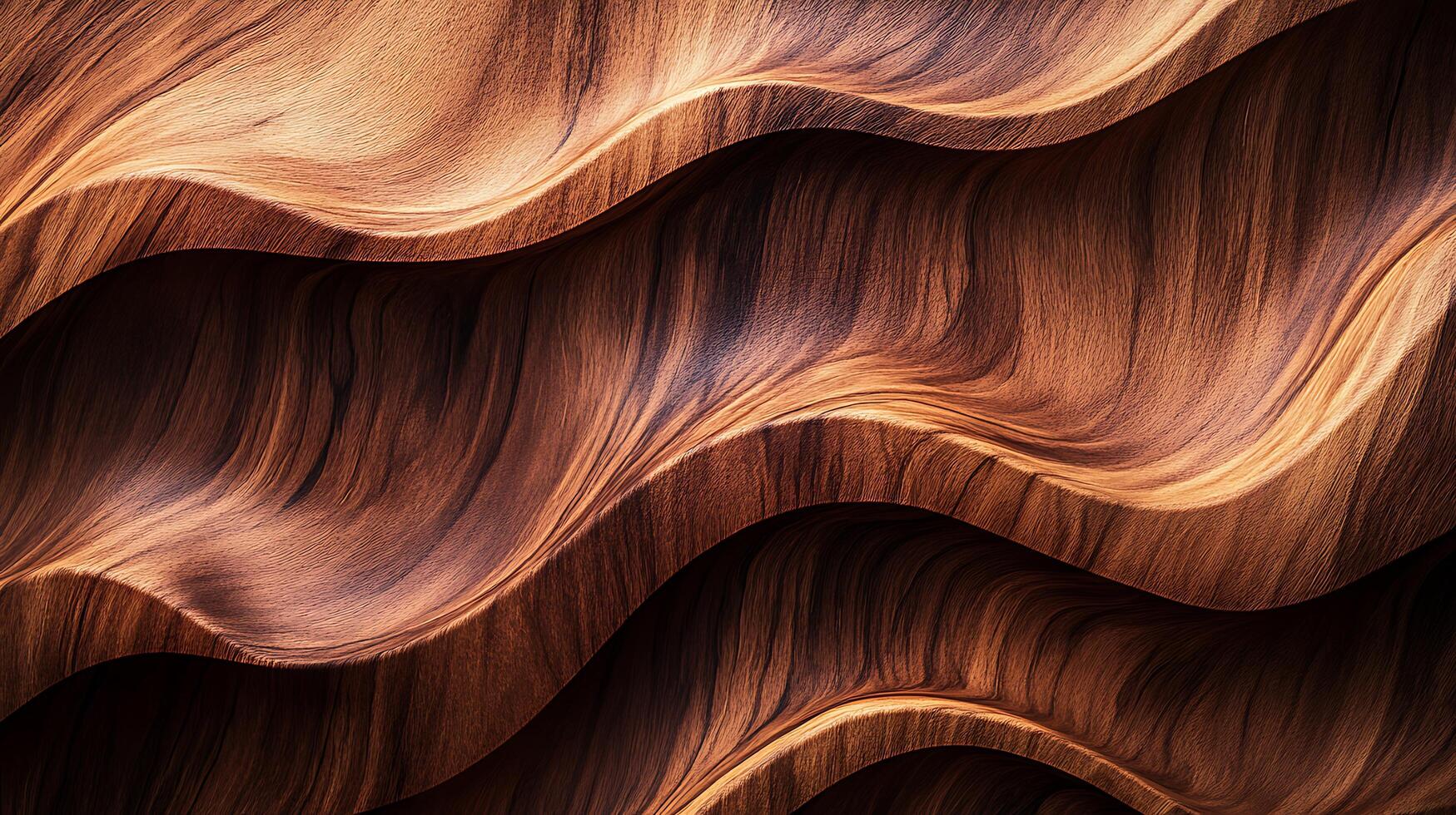 Wood waves A textured pattern showcasing layered, undulating wooden surfaces with intricate grain details and warm, earthy tones. photo