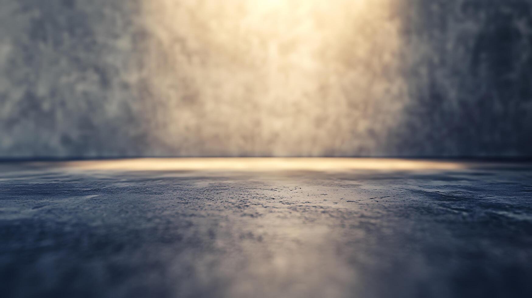 Atmospheric, gritty concrete floor highlighted by a central band of bright light against a soft-focused, textured backdrop. Perfect for product mockups. photo