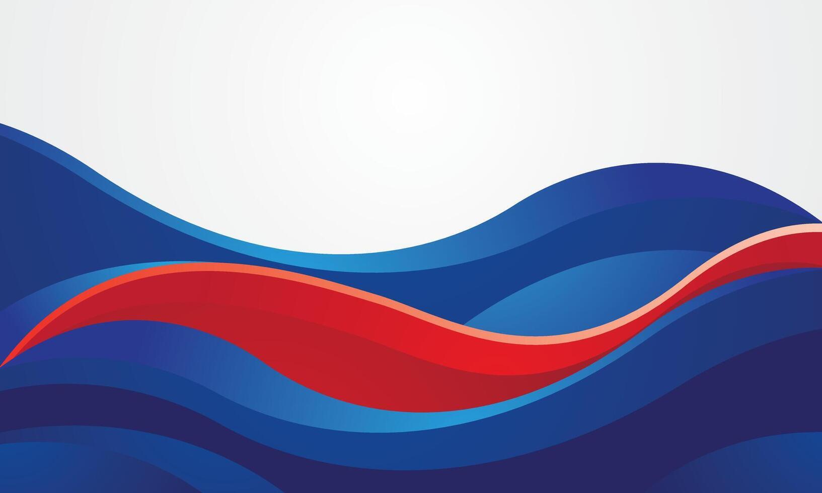 Elegant blue red wave abstract background design vector