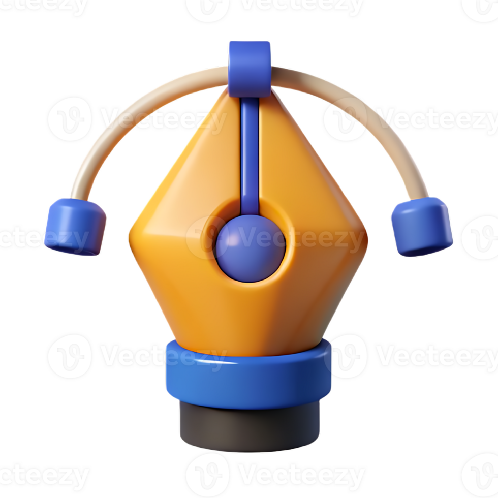 Colorful 3D Pen Tool Icon for Graphic Design png