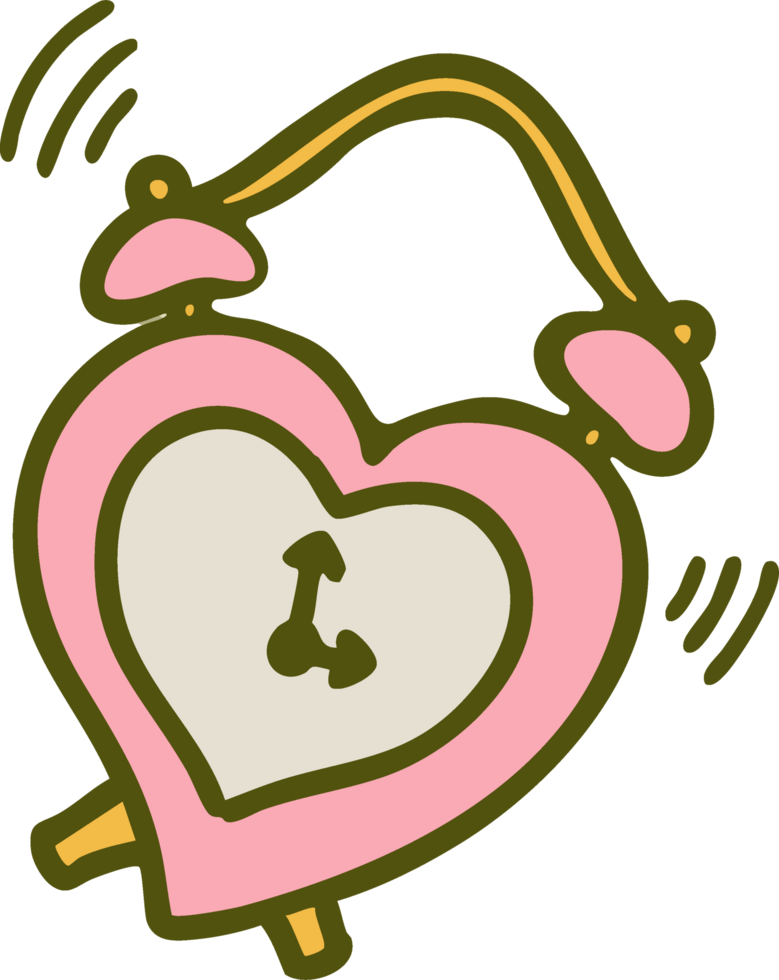 Suhoor Time - Cute Heart-Shaped Alarm Clock - Wake Up to Love png