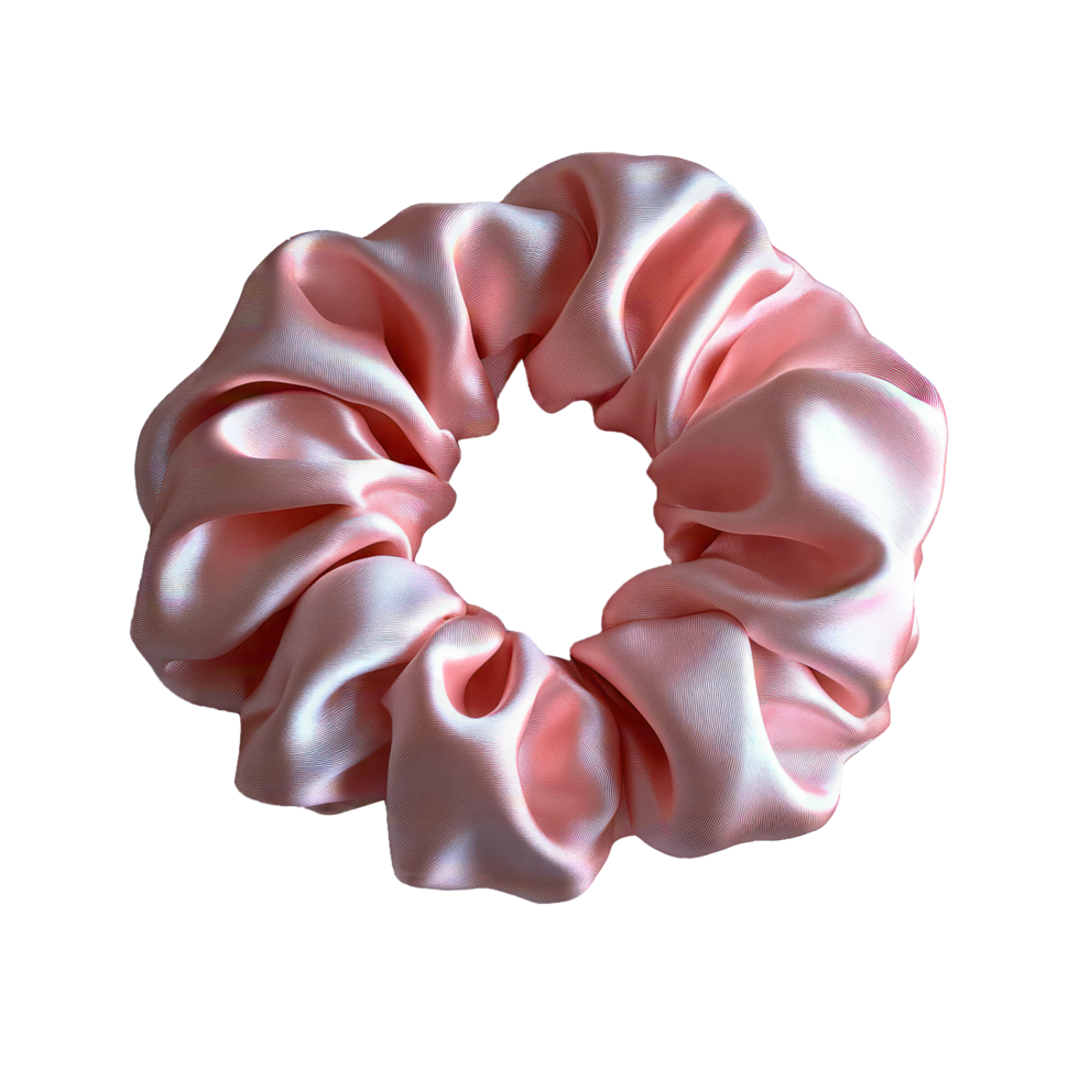 Light pink silk scrunchie png