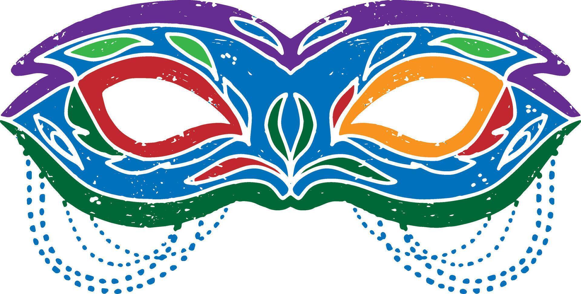 a colorful carnival mask with beads on it vector
