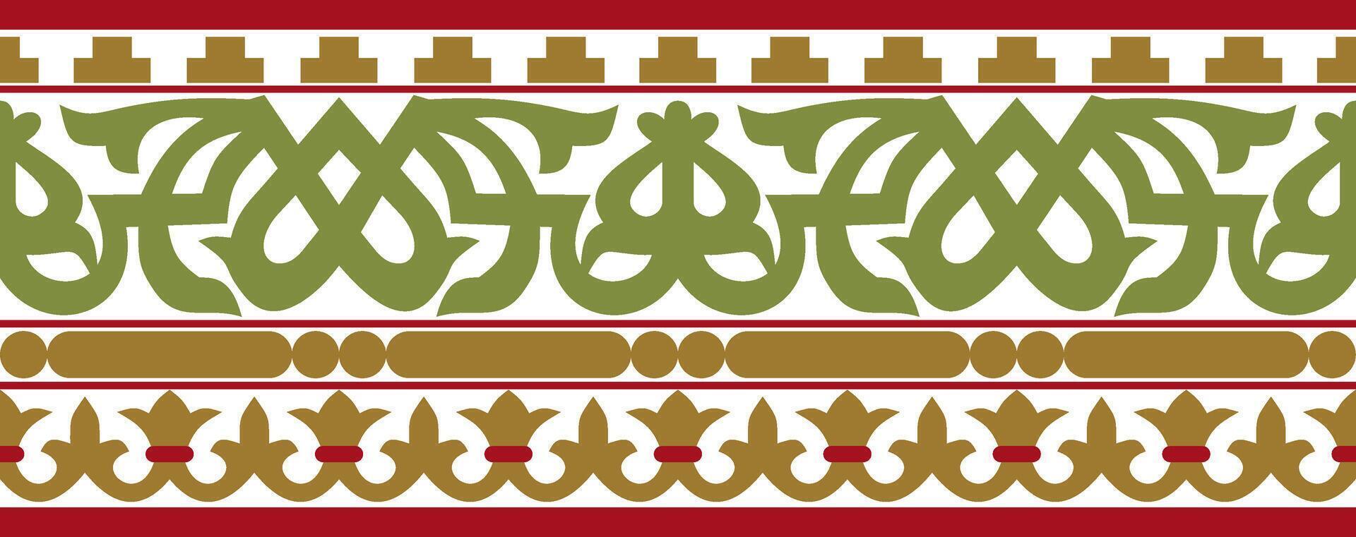 colored seamless classical byzantine ornament. Endless border, Ancient Greece, Eastern Roman Empire frame. Decoration of the Russian Orthodox Church vector