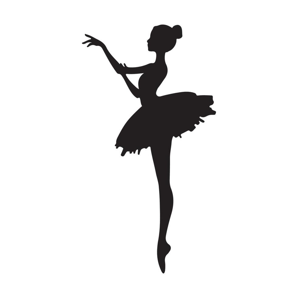 Graceful Ballerina Silhouette in a Pointe Position vector