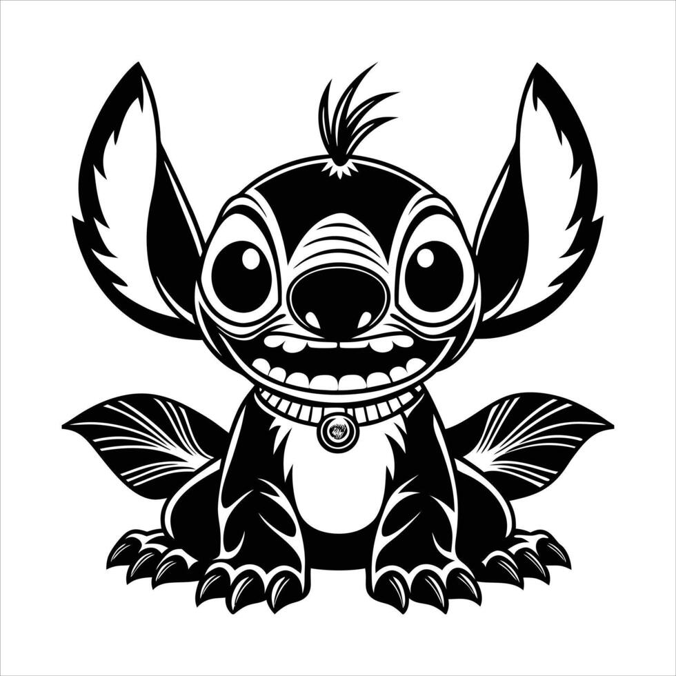 Cartoon stitch illustration vector