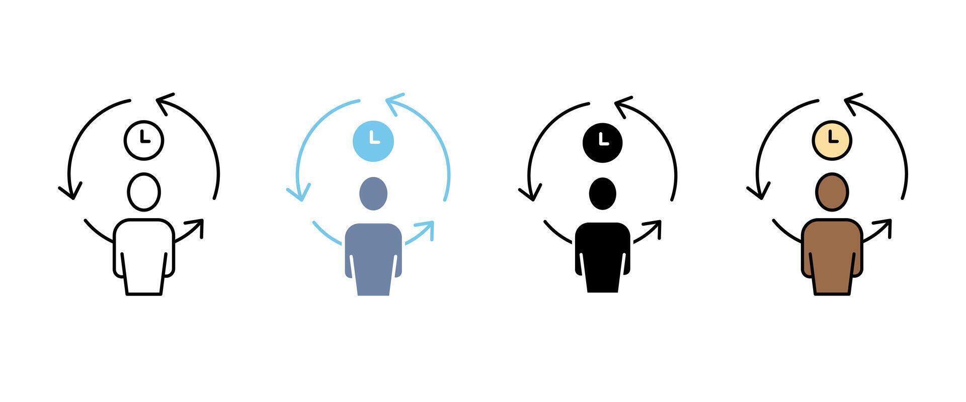 daily routine concept line icon. Simple element illustration. daily routine concept outline symbol design. vector
