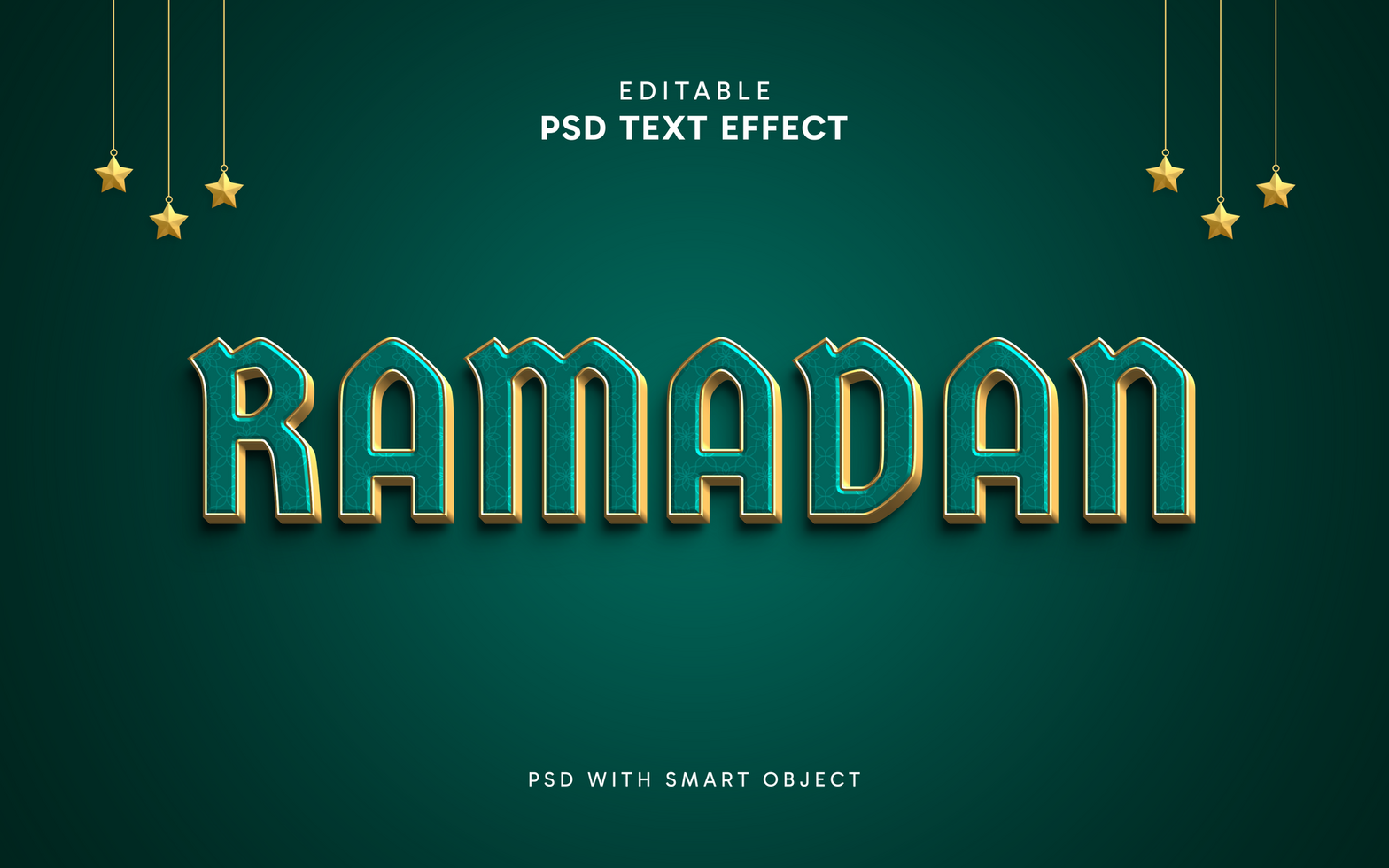 Editable Ramadan 3d Text Effect psd
