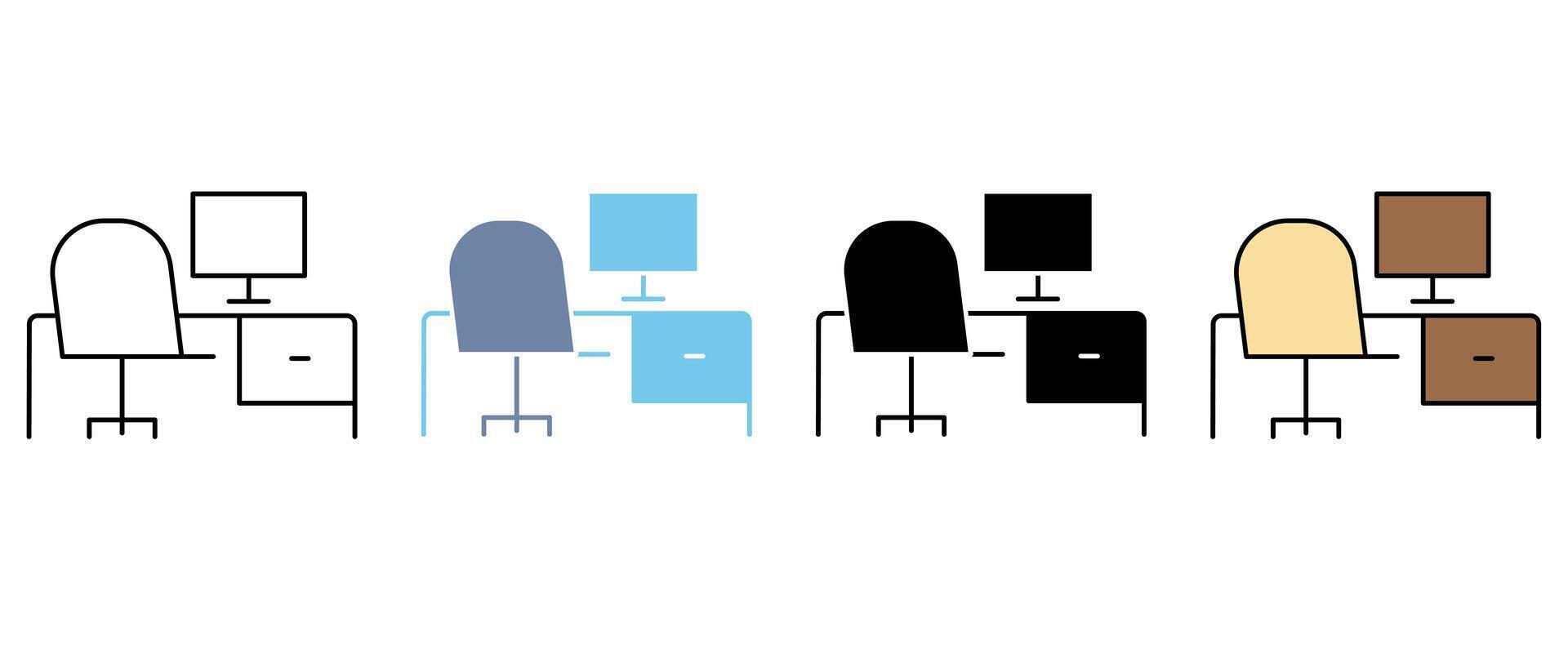 workstation concept line icon. Simple element illustration. workstation concept outline symbol design. vector