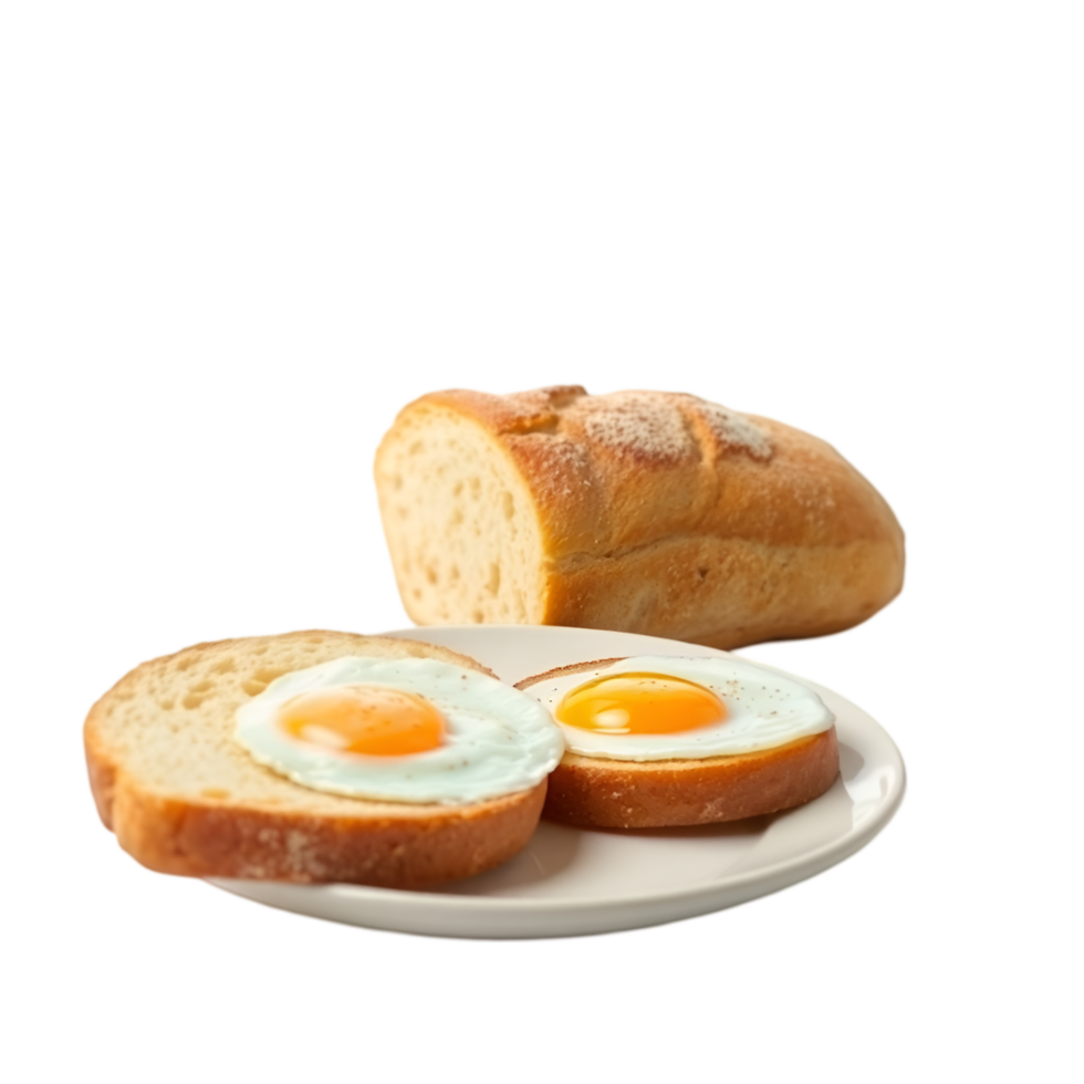 Classic Breakfast of Eggs on Fresh Bread png