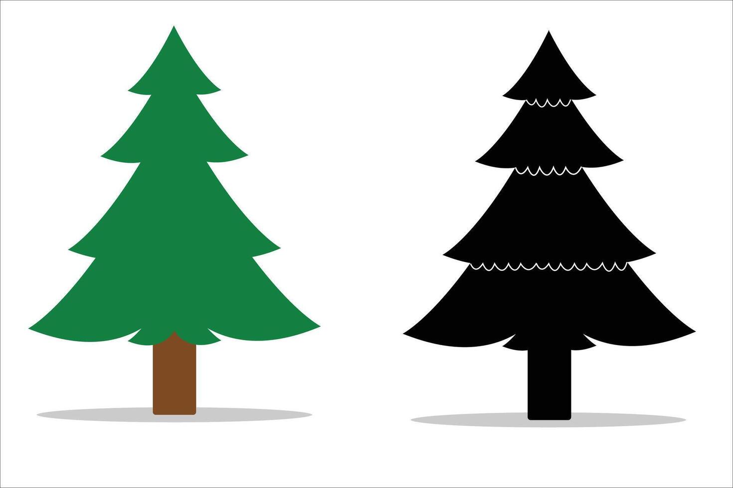 Christmas tree on a white background.Christmas tree icon set on a white background vector
