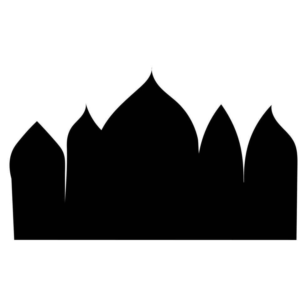 Black and White Silhouette of Islamic Architecture vector