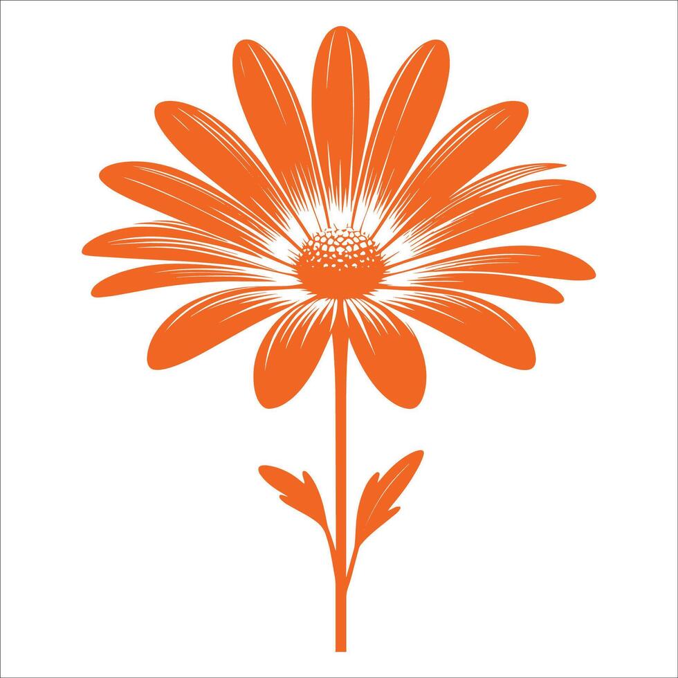 Daisy Flower Stencil Silhouette Design vector