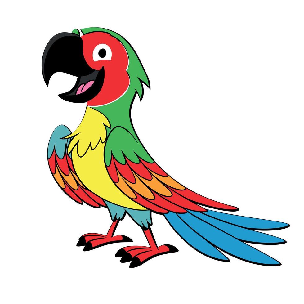 Macaw cartoon design vector