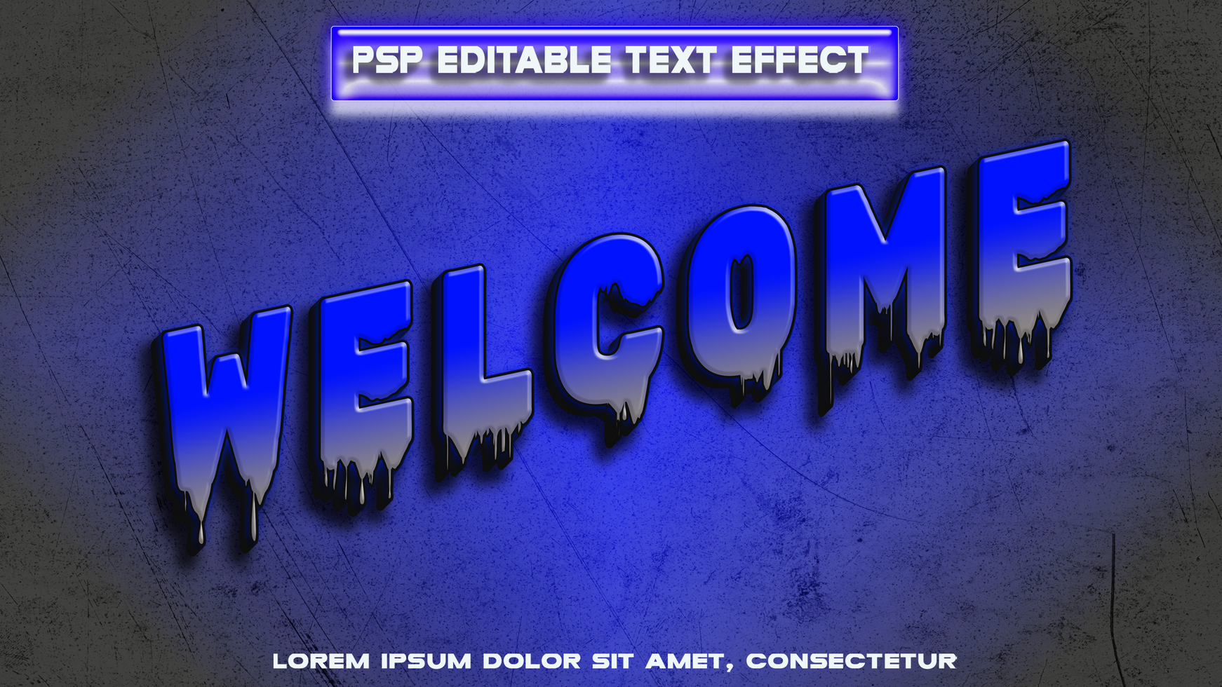 Blue welcome letters psd