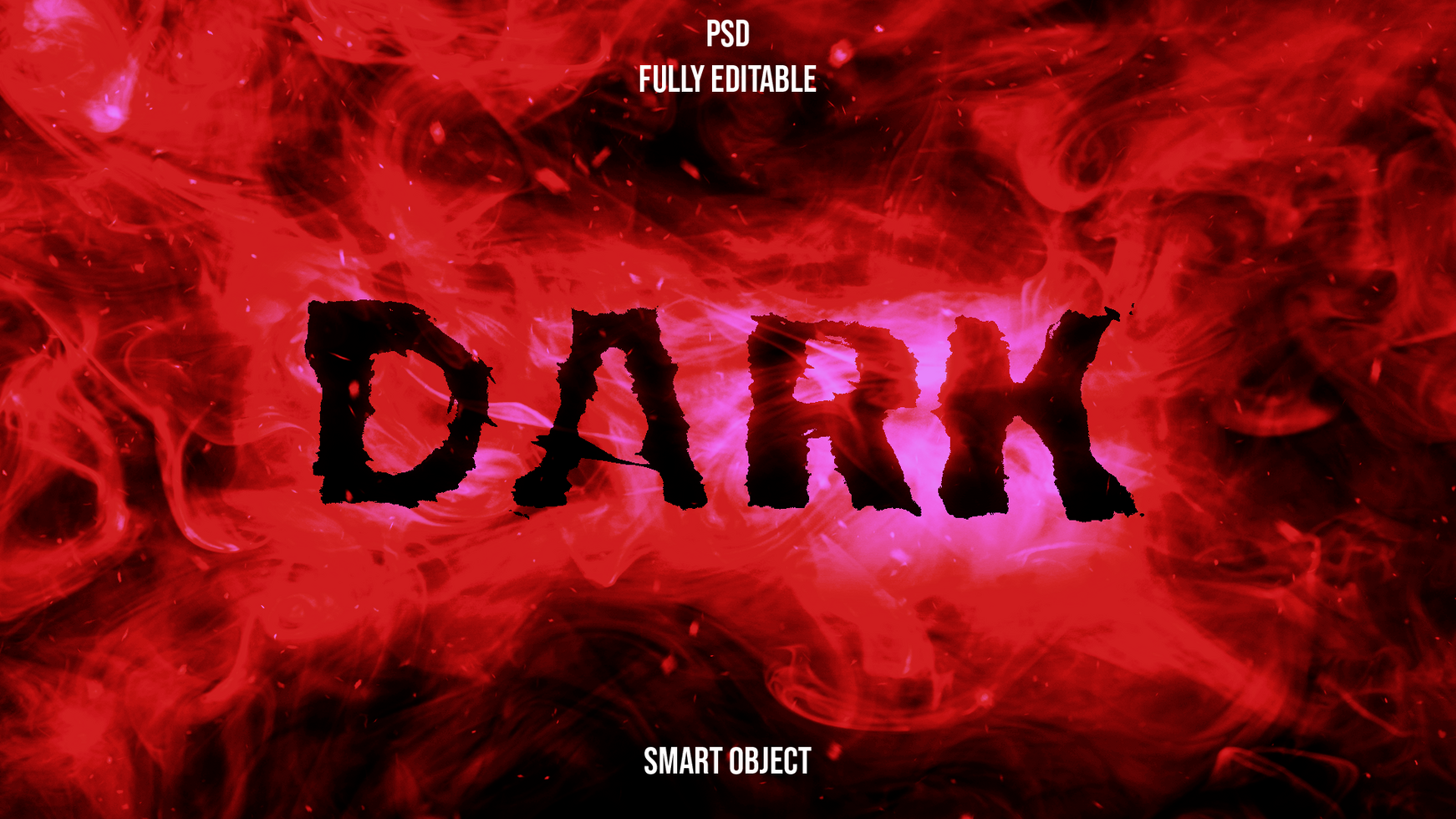 Dark Text Effect on Abstract Red Background psd