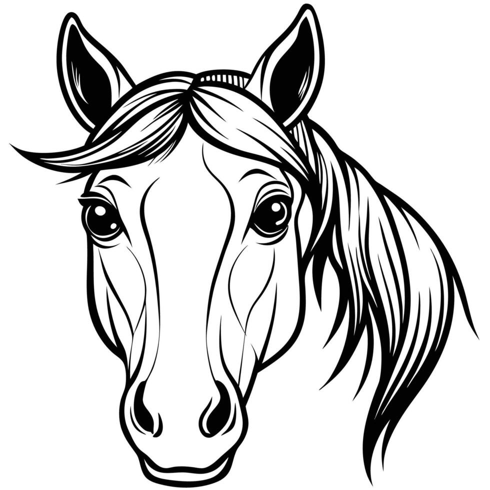 horse head white background , illustration vector