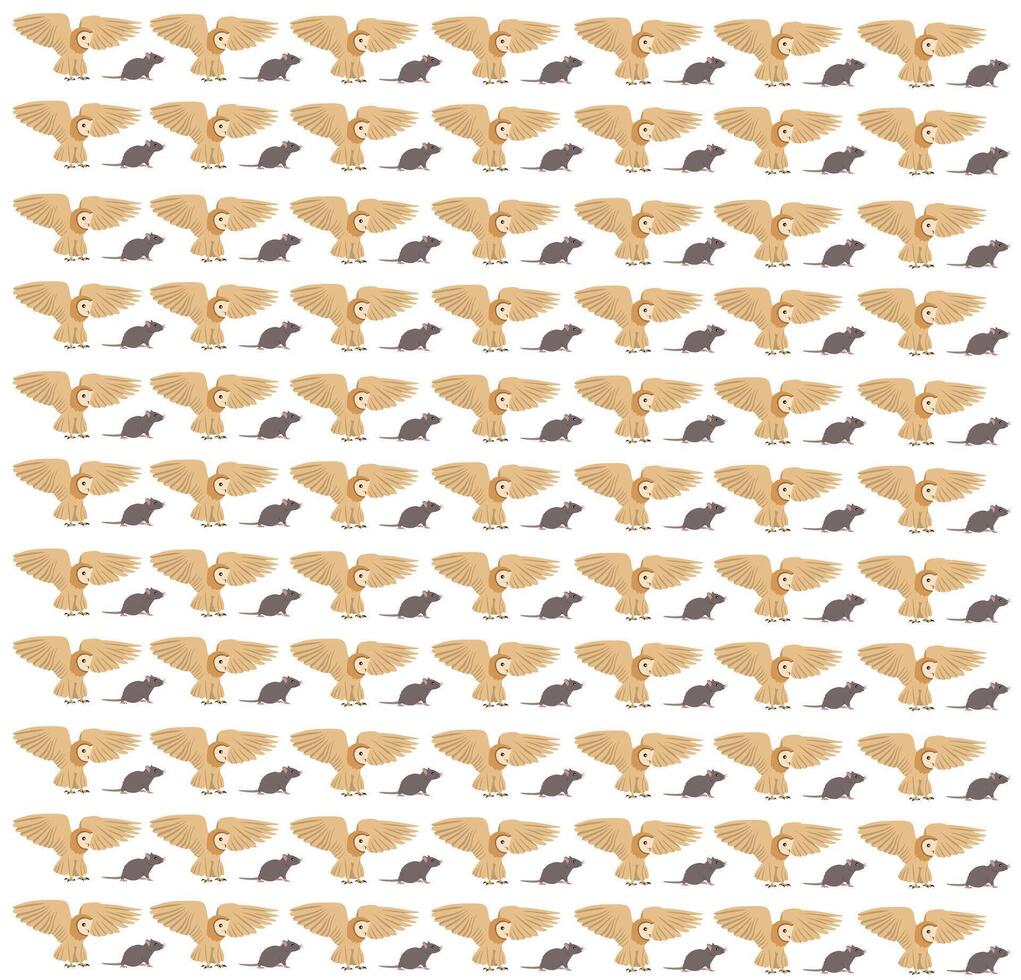 owl, rat as a pattern background vector