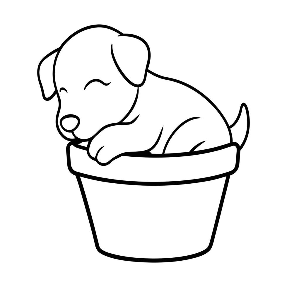 puppy sleeping icon vector