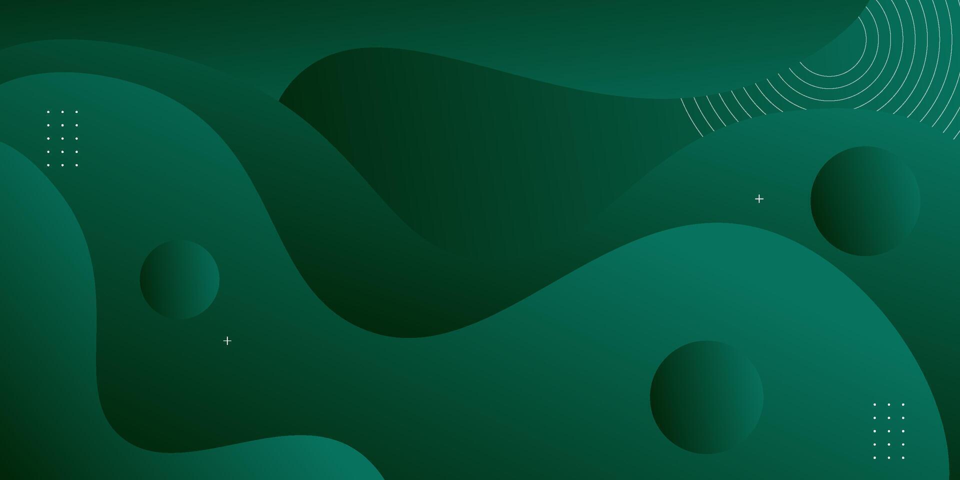 Abstract gradient wave background in green with simple shape elements. Elegant concept. Eps10 vector