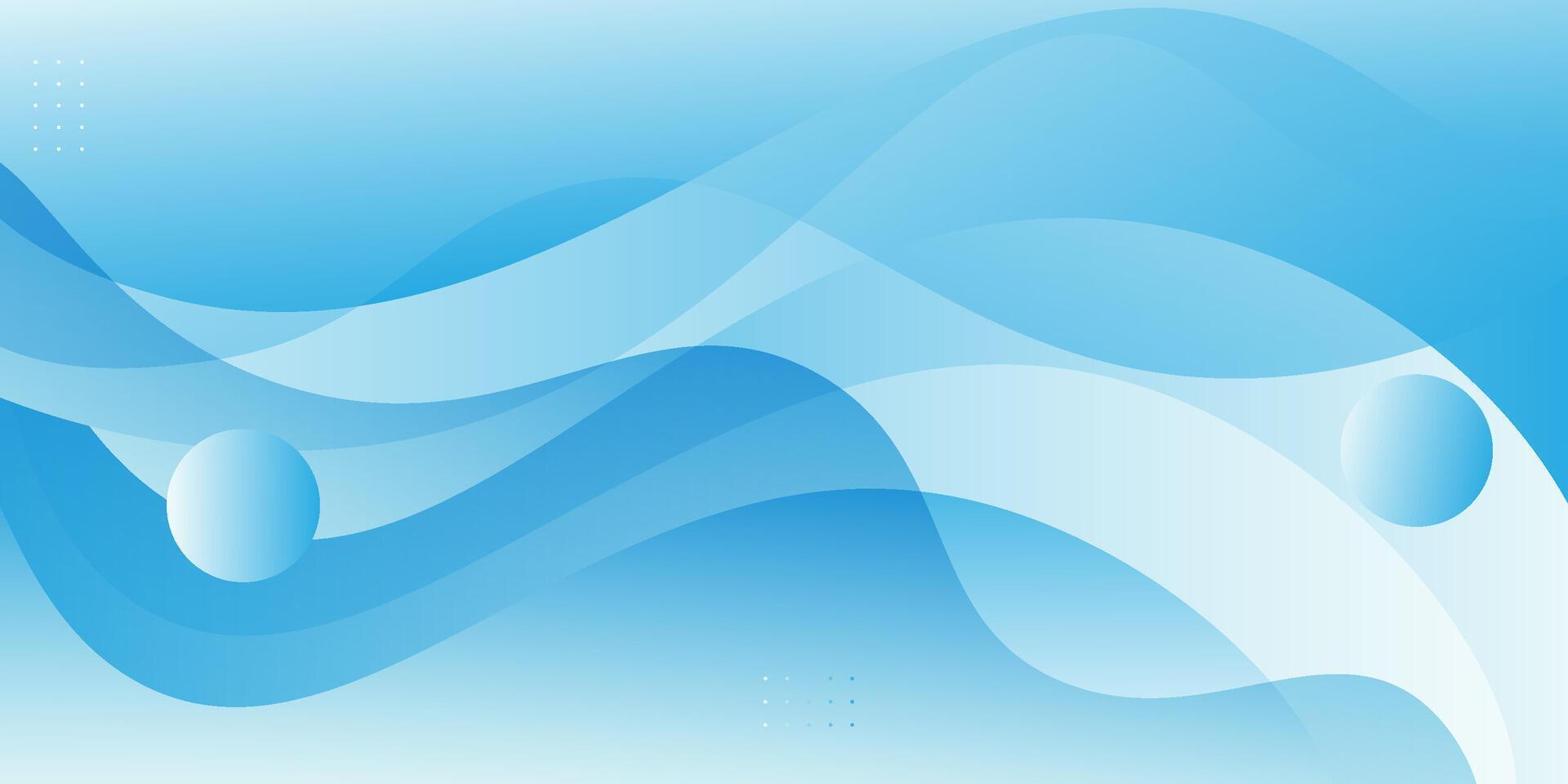 Blue geometric business banner design. Creative banner design with wave and circle shape as template. Simple design on white horizontal banner. vector