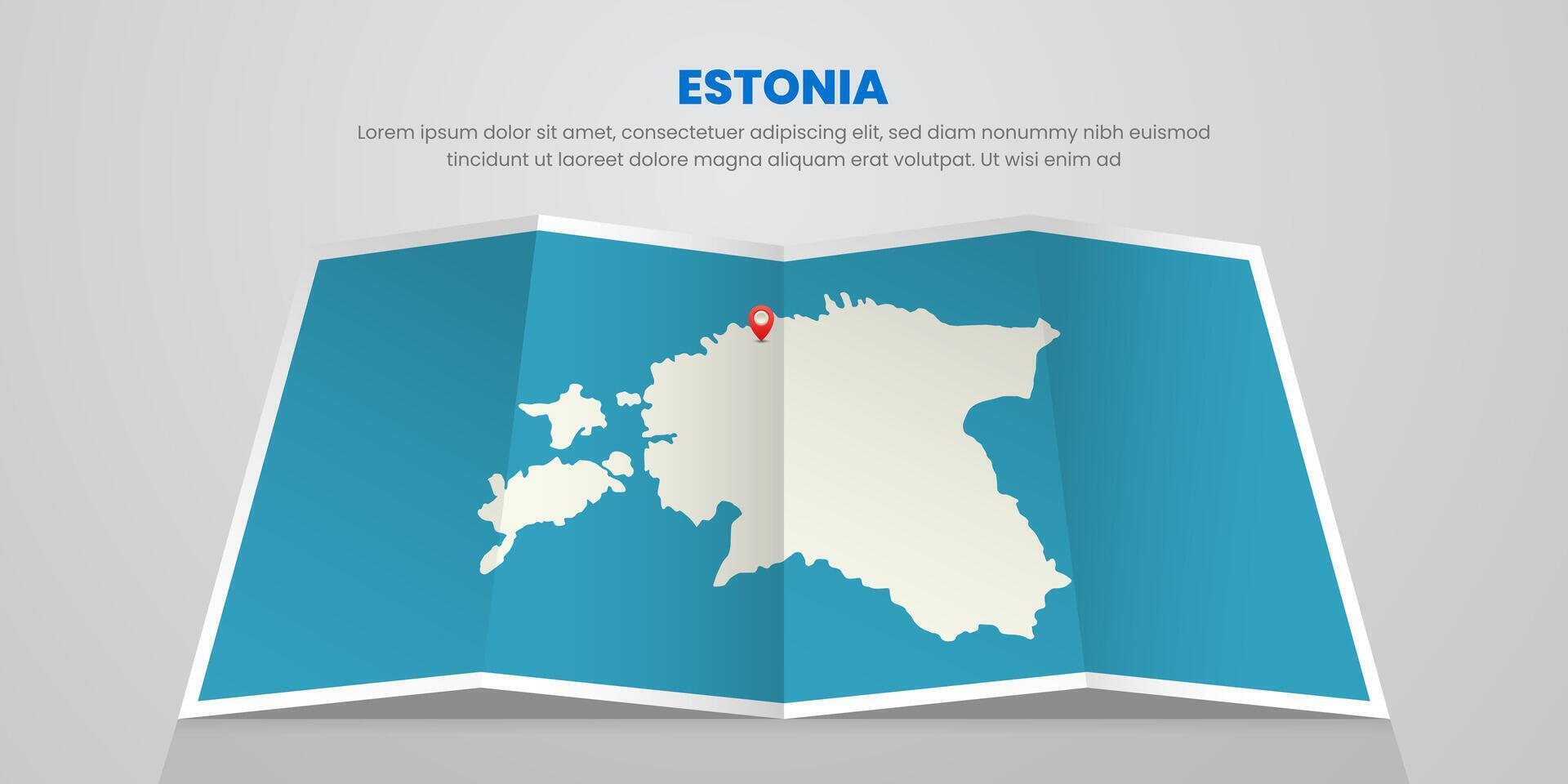 estonia map travel with capital pin tag location design Illustration vector