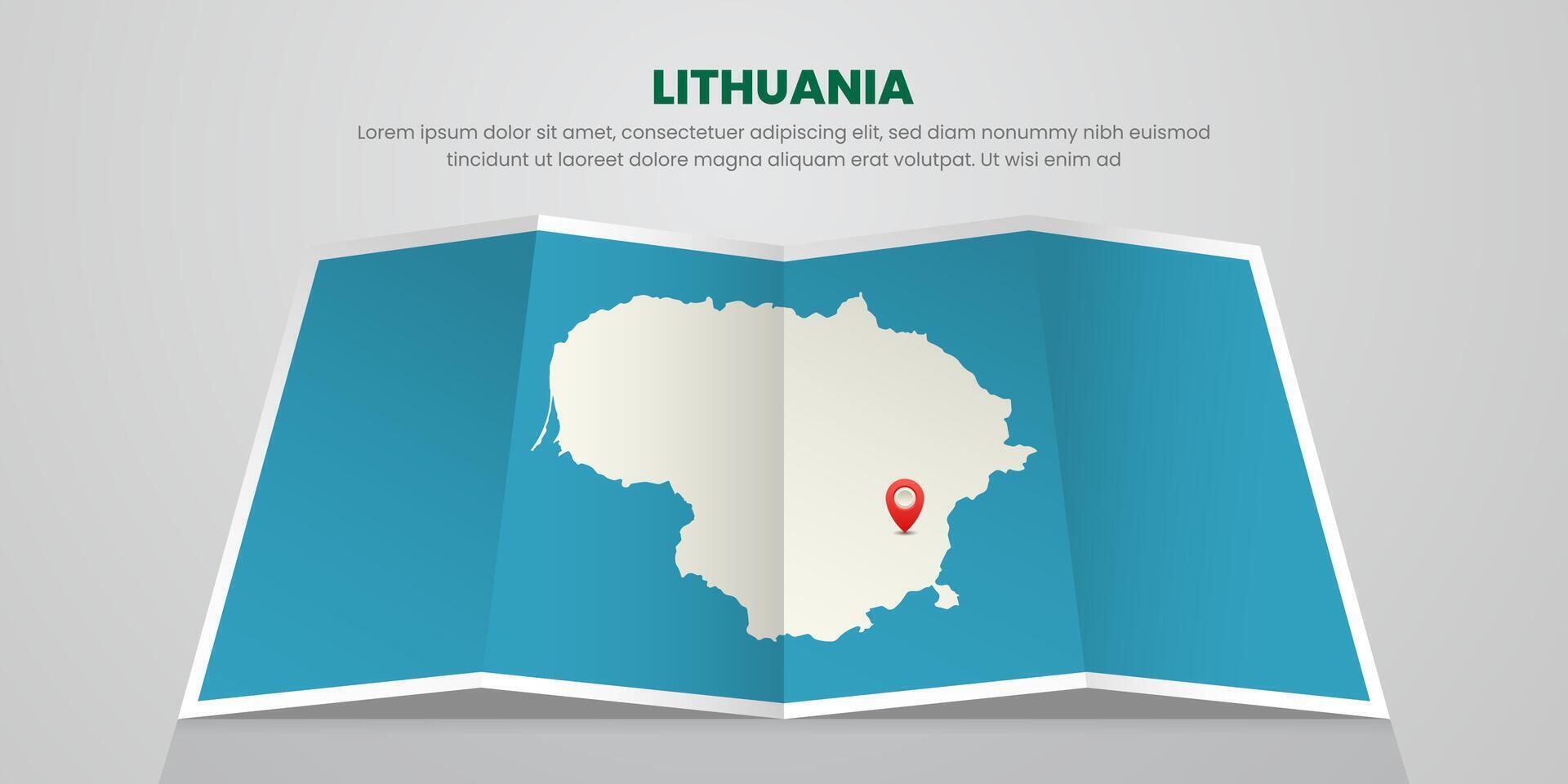 lithuania map travel with capital pin tag location design Illustration vector
