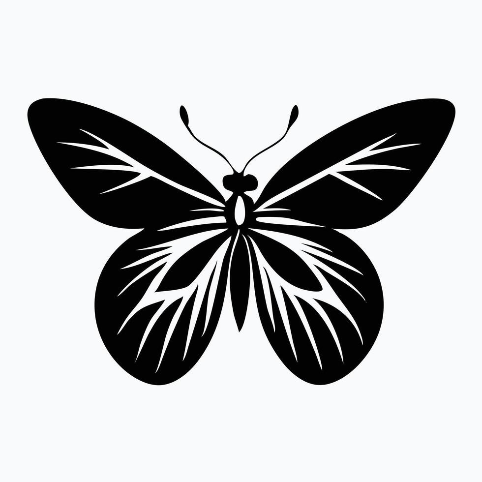 Simple, striking silhouette of a butterfly, perfect for various design projects. vector