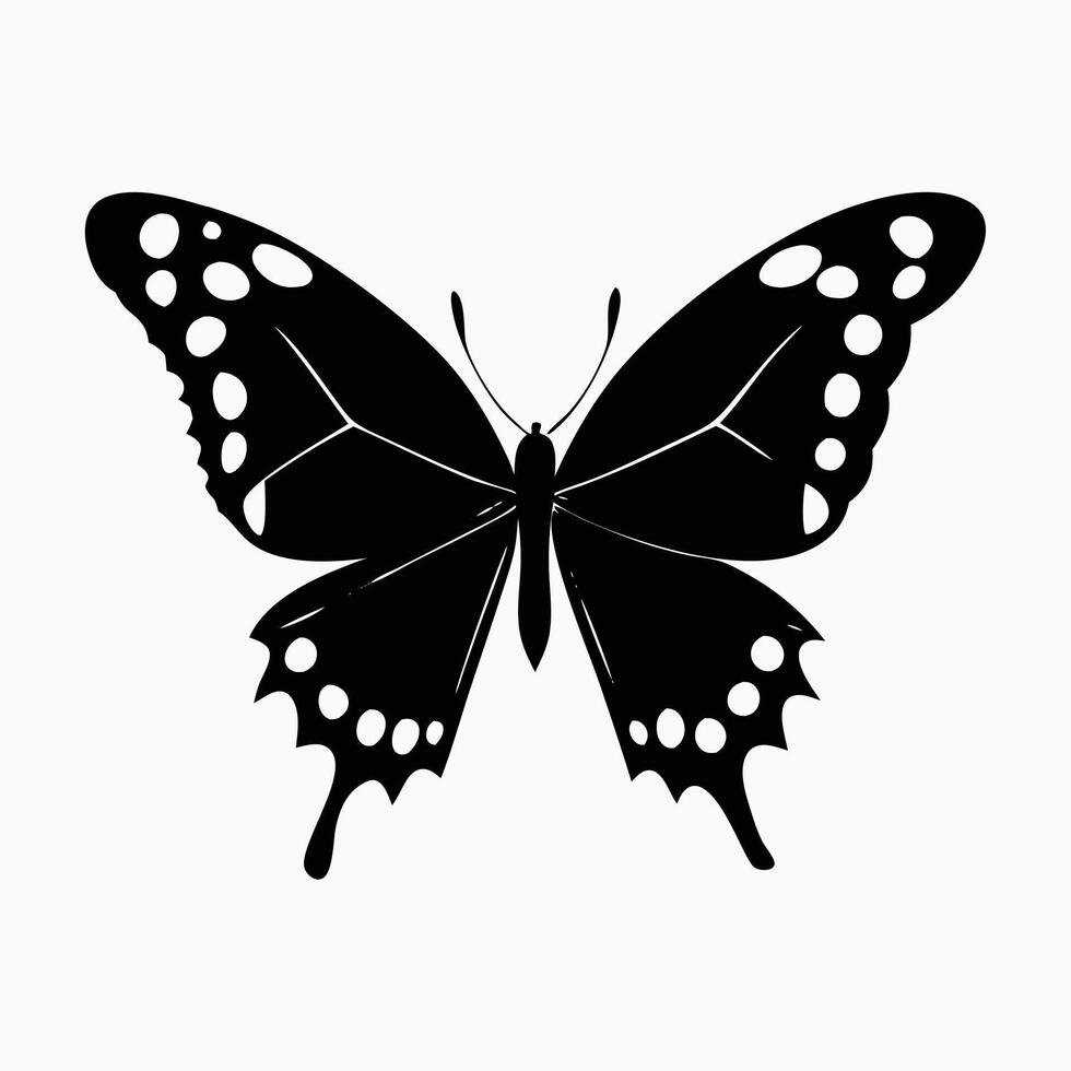 Elegant Black and White Butterfly Design A striking, stylized black and white butterfly graphic. vector