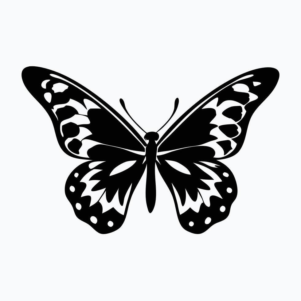 simple, elegant silhouette of a butterfly, perfect for various design projects. vector