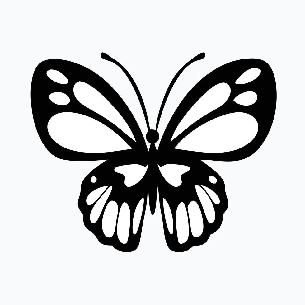 A striking silhouette of a butterfly, perfect for representing beauty, nature, and transformation. vector