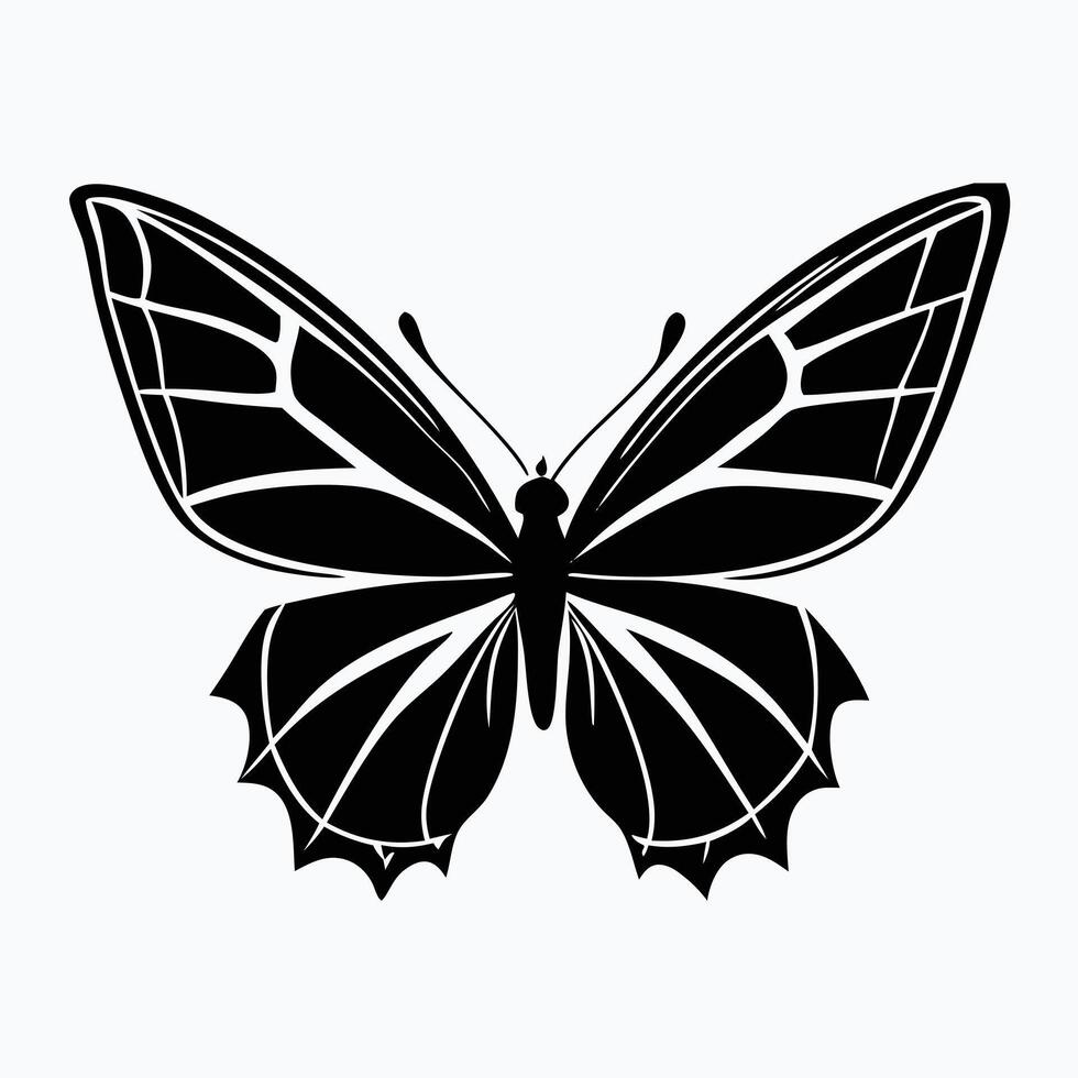 detailed silhouette of a butterfly. vector