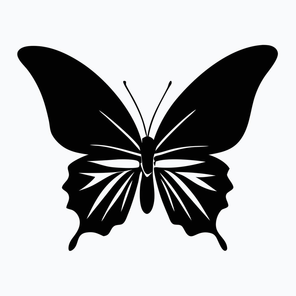 A striking, stylized silhouette of a butterfly, perfect for various design projects. vector