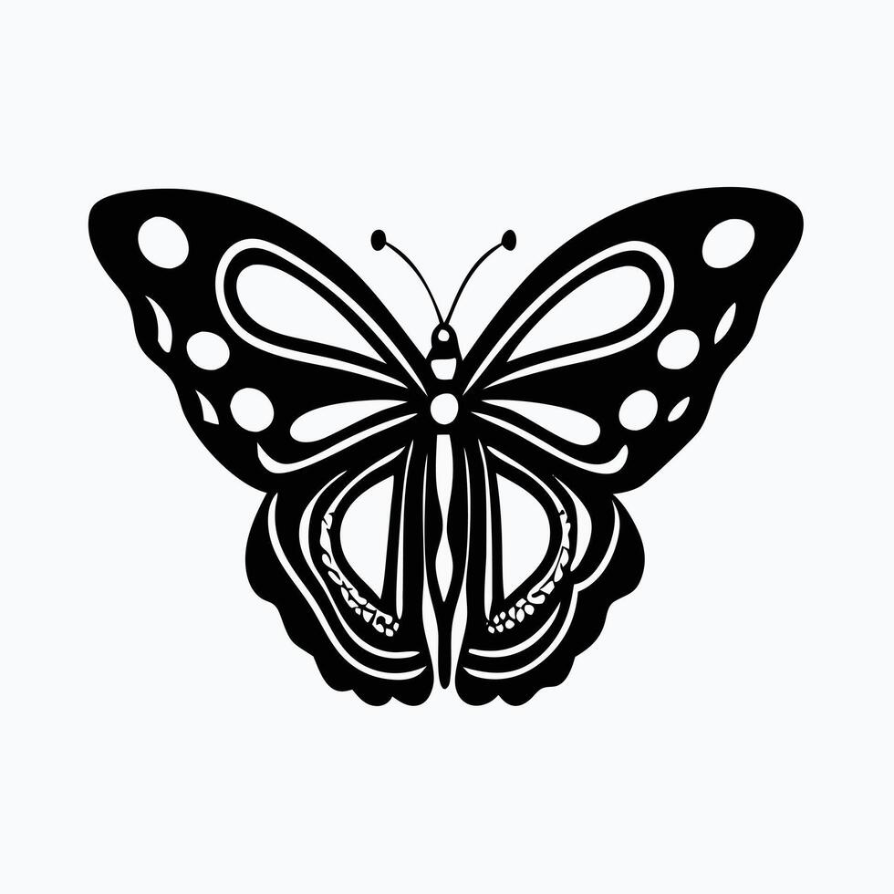 A sophisticated, stylized silhouette of a butterfly, perfect for various design projects. vector