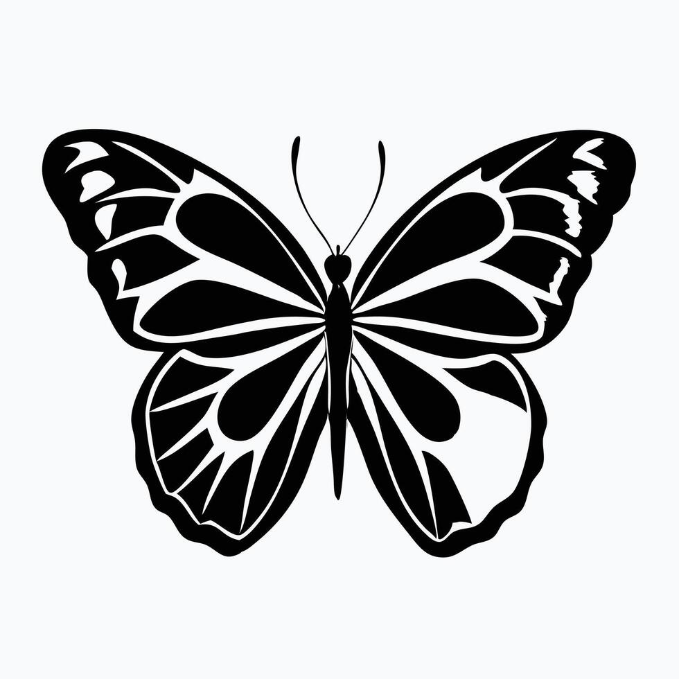 This striking silhouette of a butterfly is perfect for various design projects. vector