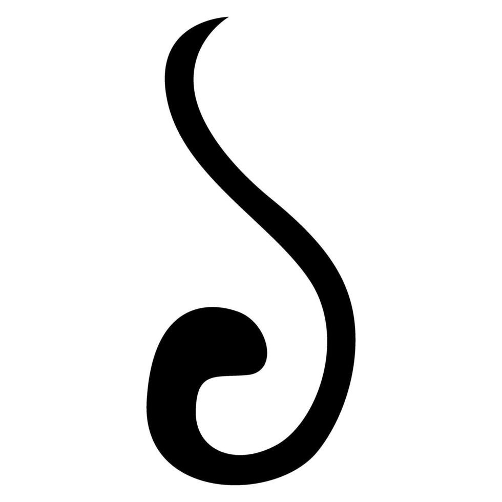 Simple Silhouette of a Treble Clef on a White Background vector