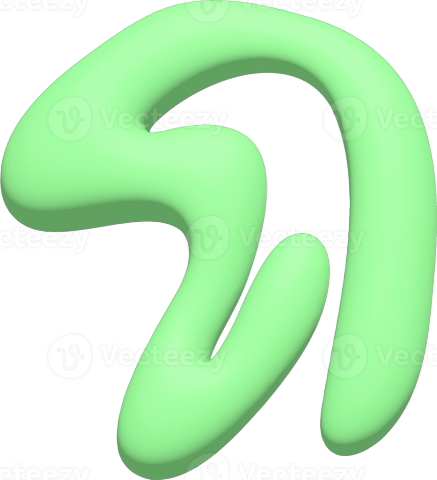 3D Abstract asset green png