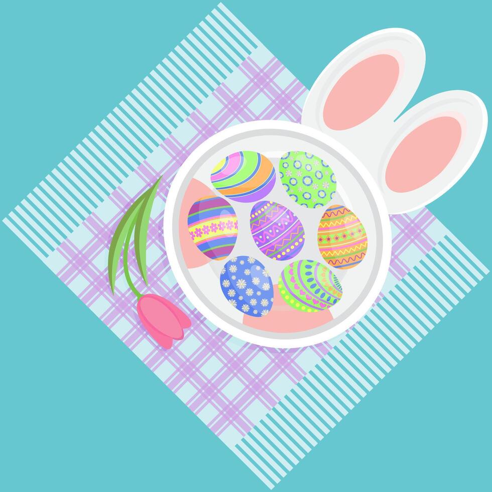 Happy Easter Spring Holiday Eggs Traditional Food vector