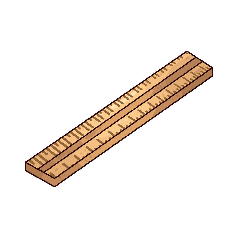 wooden ruler illustration vector