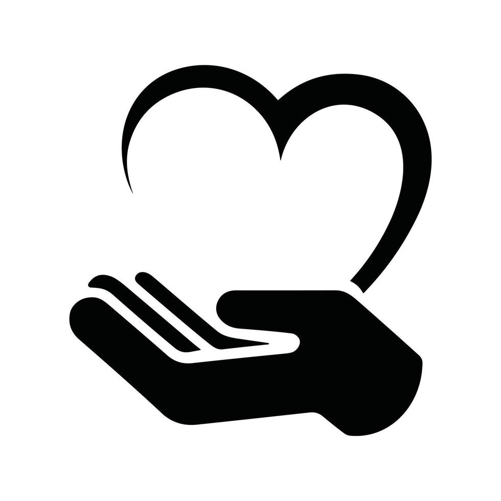 Hand offering a heart, symbolizing compassion and care. vector