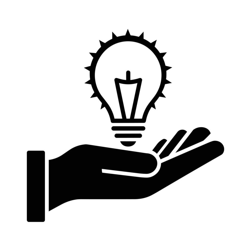 Hand holding a lightbulb, symbolizing innovation and ideas. vector