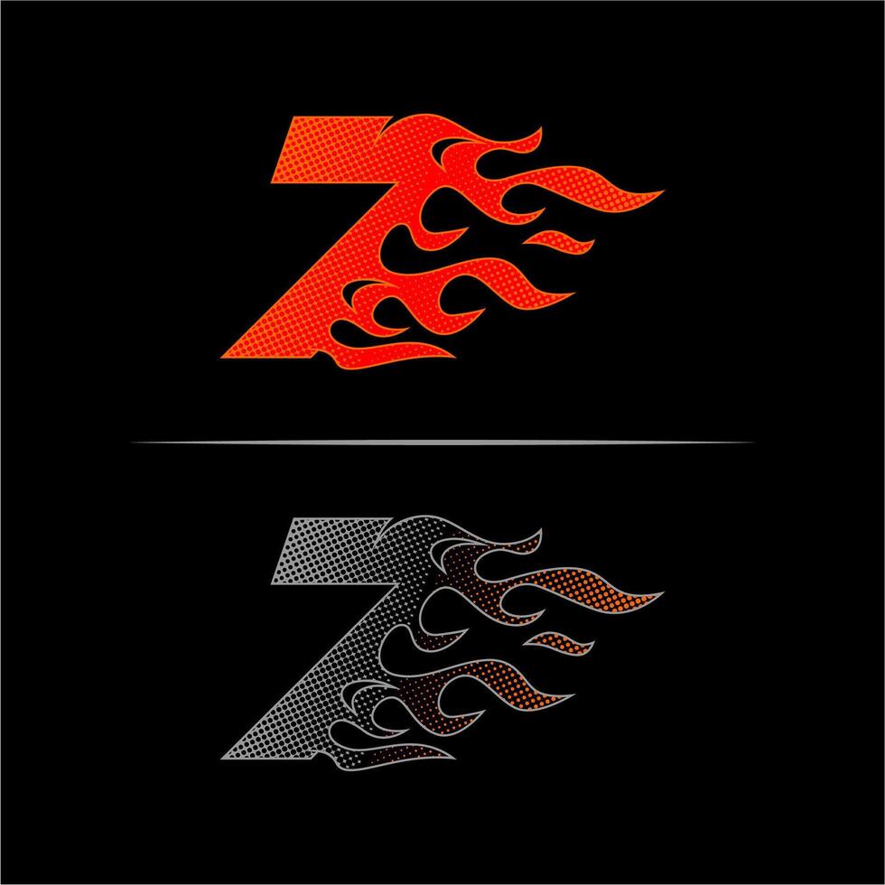 Fire racing logo template number 7 Fast racing design concept with dots vector