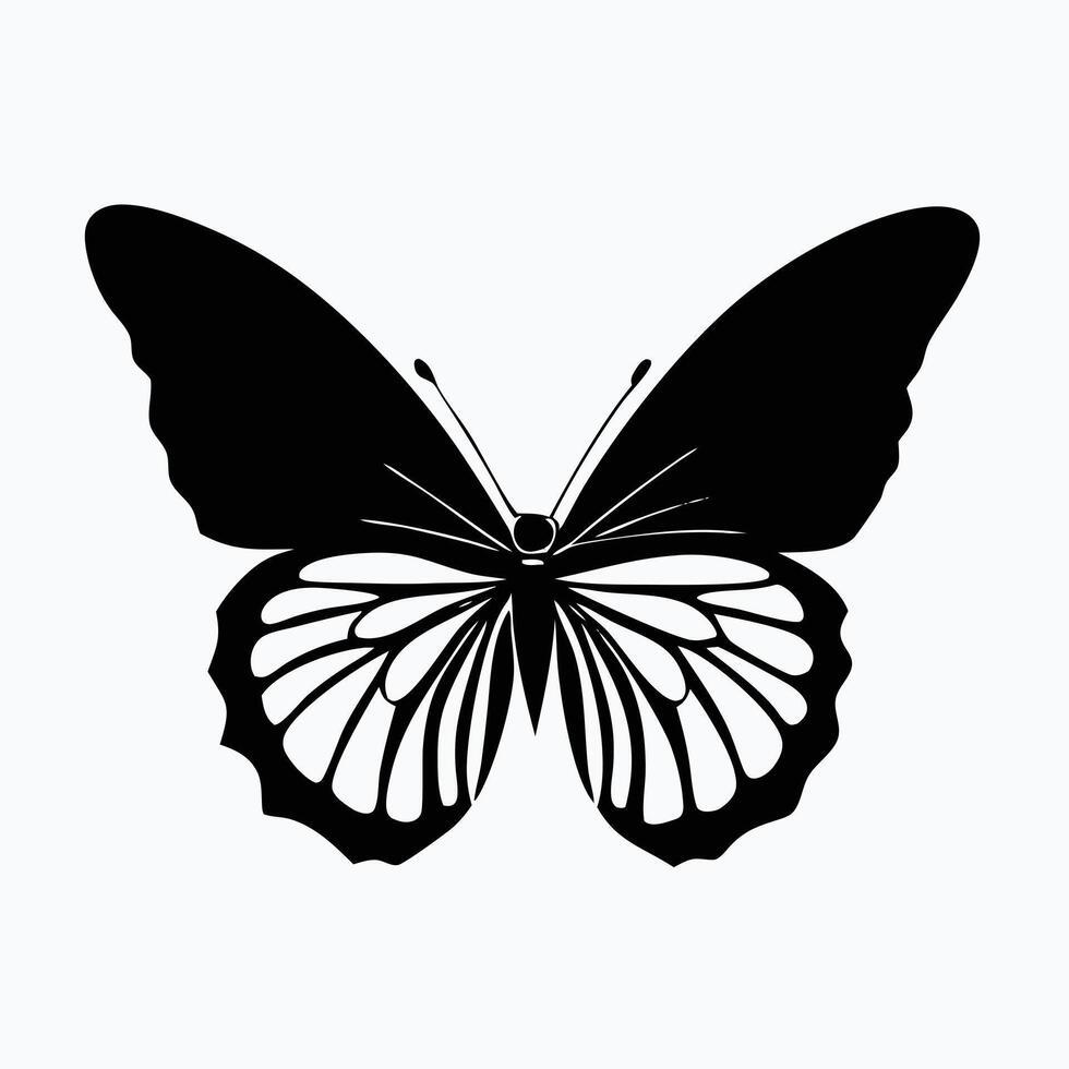 A striking, stylized silhouette of a butterfly, perfect for representing nature, beauty, or freedom. vector