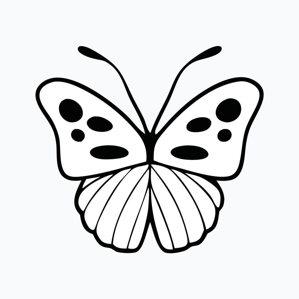 A striking, symmetrical silhouette of a butterfly. vector