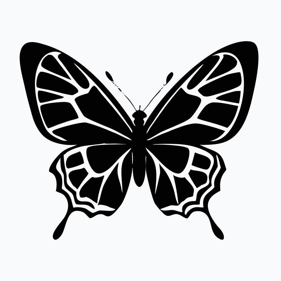 Elegant Black Butterfly Silhouette vector