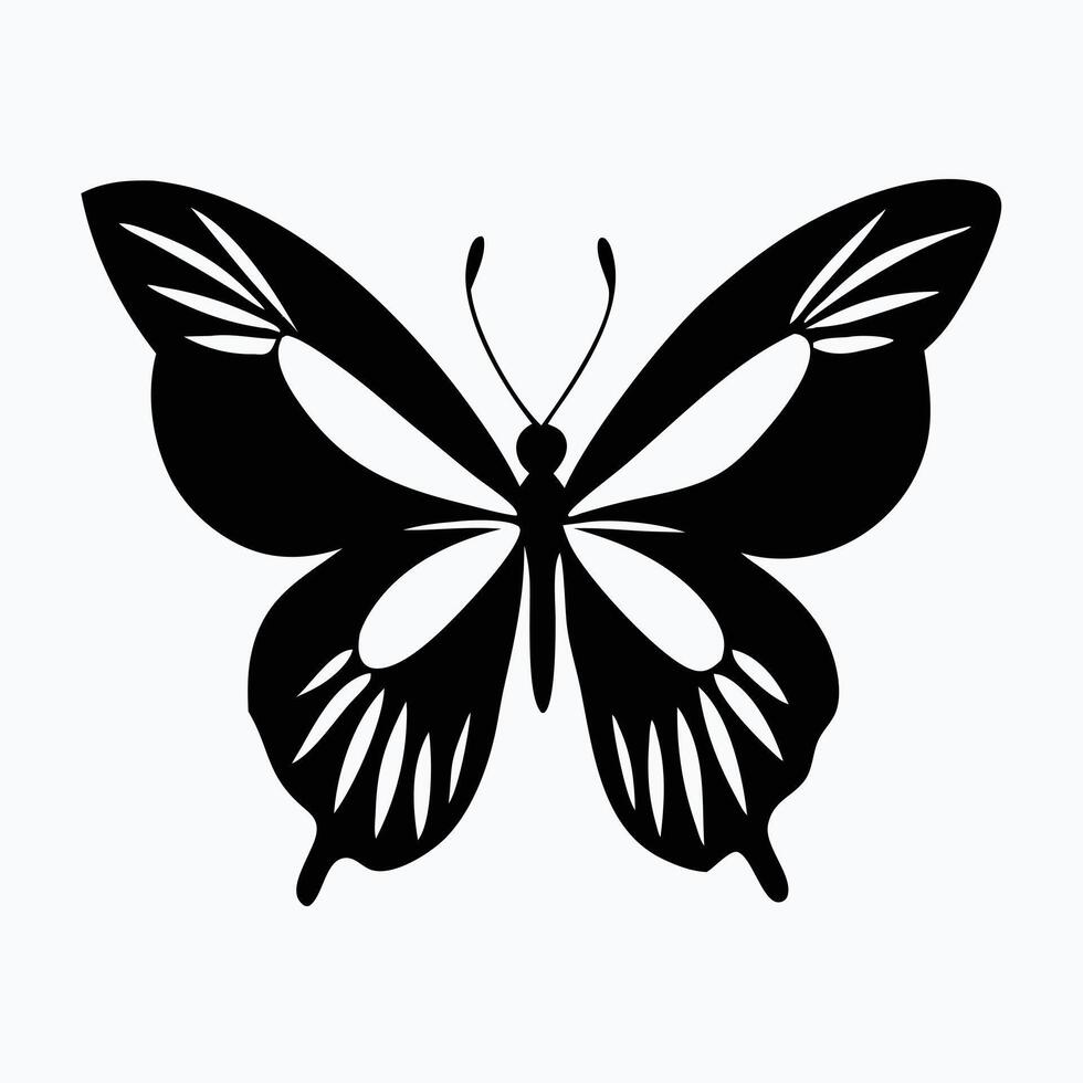 A clean, elegant silhouette of a butterfly, perfect for use in a variety of designs. vector