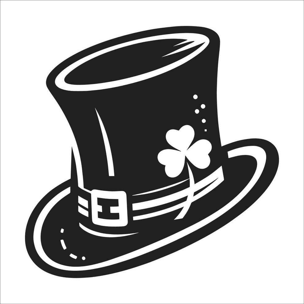 Leprechaun Hat with Shamrock Illustration vector